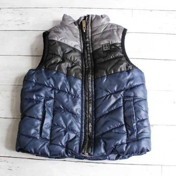 Calvin Klein Baby Boy's Winter Puffer Vest Infant Size 18 Months Navy - Picture 1 of 4